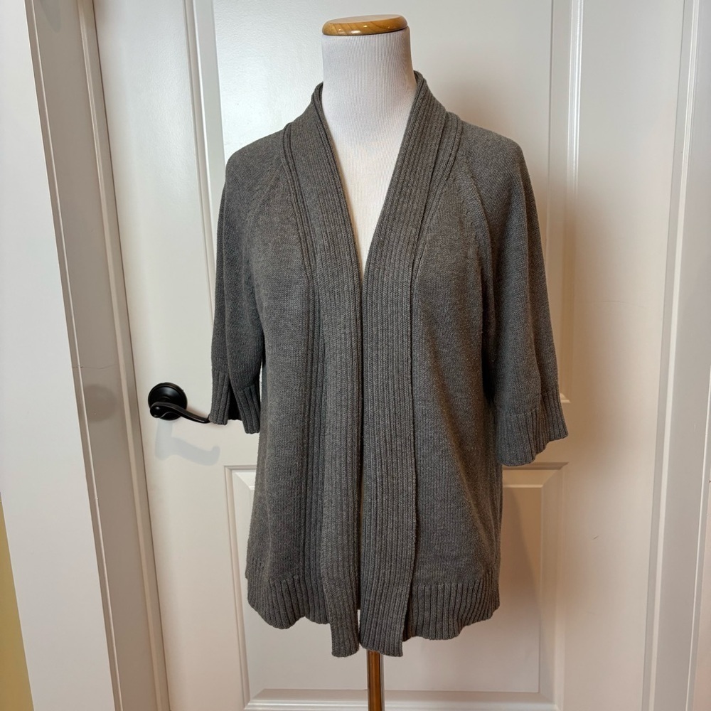 Isabella’s Closet Gray Open Front Knit Cardigan Sweater M